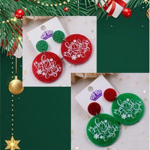 🍏50% OFF/3+...Glittering Acrylic Dangle Christmas Earrings